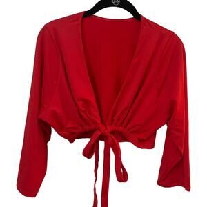 Good American Swim Bikini Tankini Top Jacket Women's Sz 6 3XL Bright Poppy Red